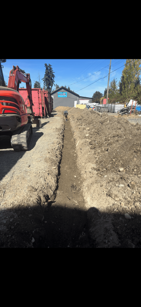 Trenching for electrical and back filling