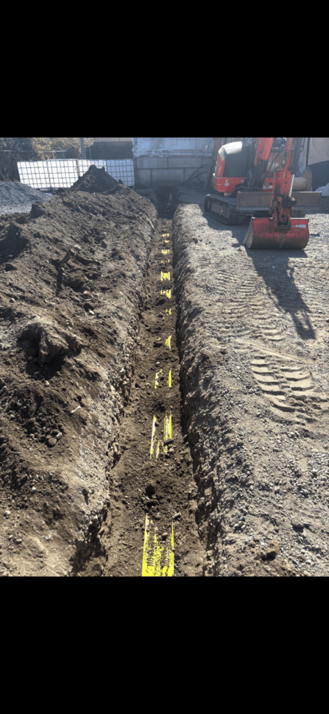 Trenching for electrical and back filling
