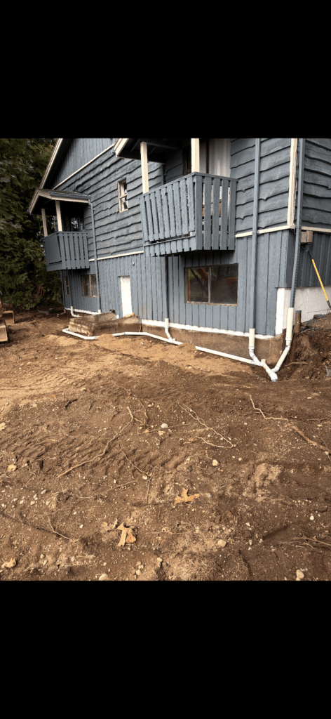 Perimeter drains and rain leaders