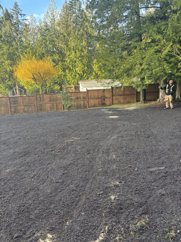 Completed septic field installation