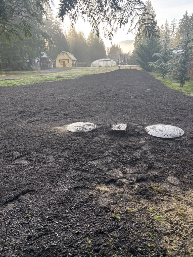 Completed septic field installation